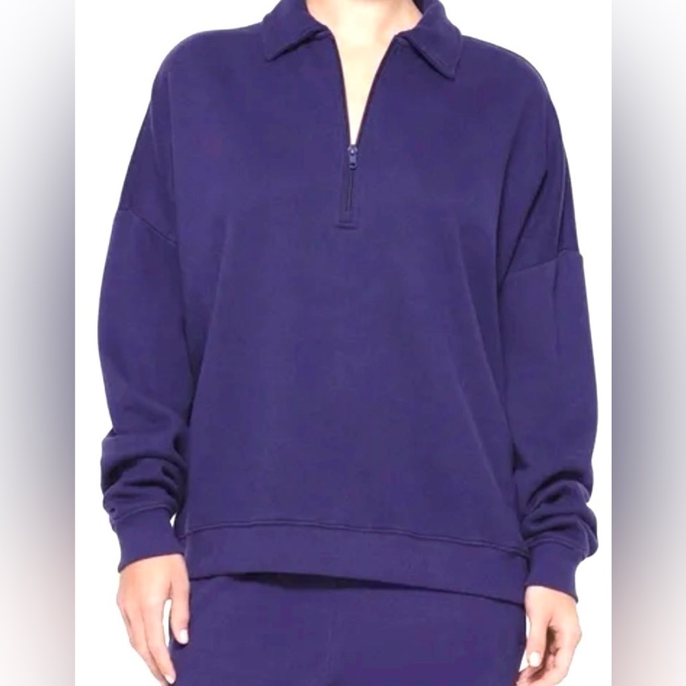 SKIMS Cotton Fleece HALF ZIP Sweatshirt – Size Small (Oversized) NWT